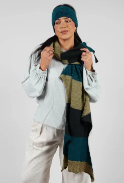 Butapana Scarves^Jagged Wool Scarf in Deep Turquoise