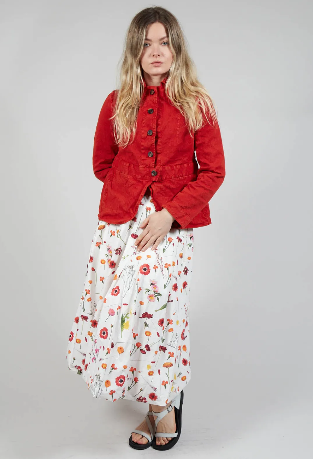 Hannoh Wessel Skirts^Jamila Skirt in Red Flower Print