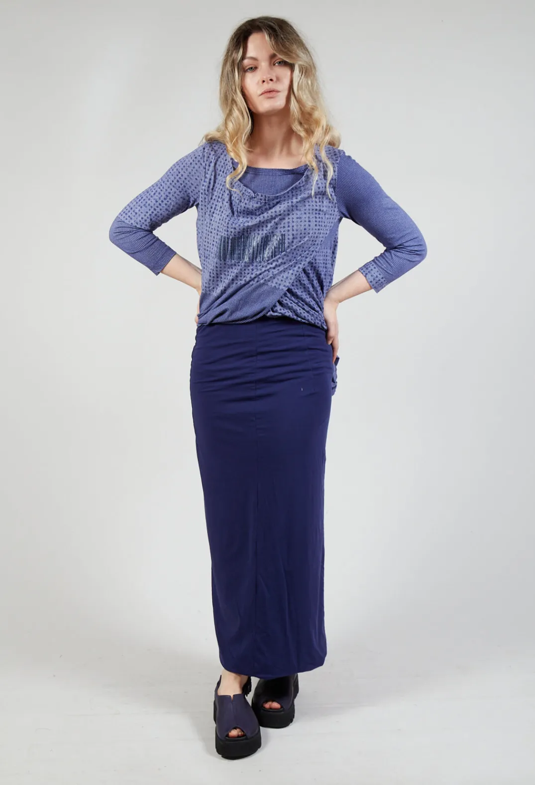 Rundholz Black Label Skirts^Jersey Double Layered Pencil in Azur