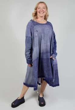 Rundholz Black Label Dresses^Jersey Dress with Drawstring Hem in Azur Print