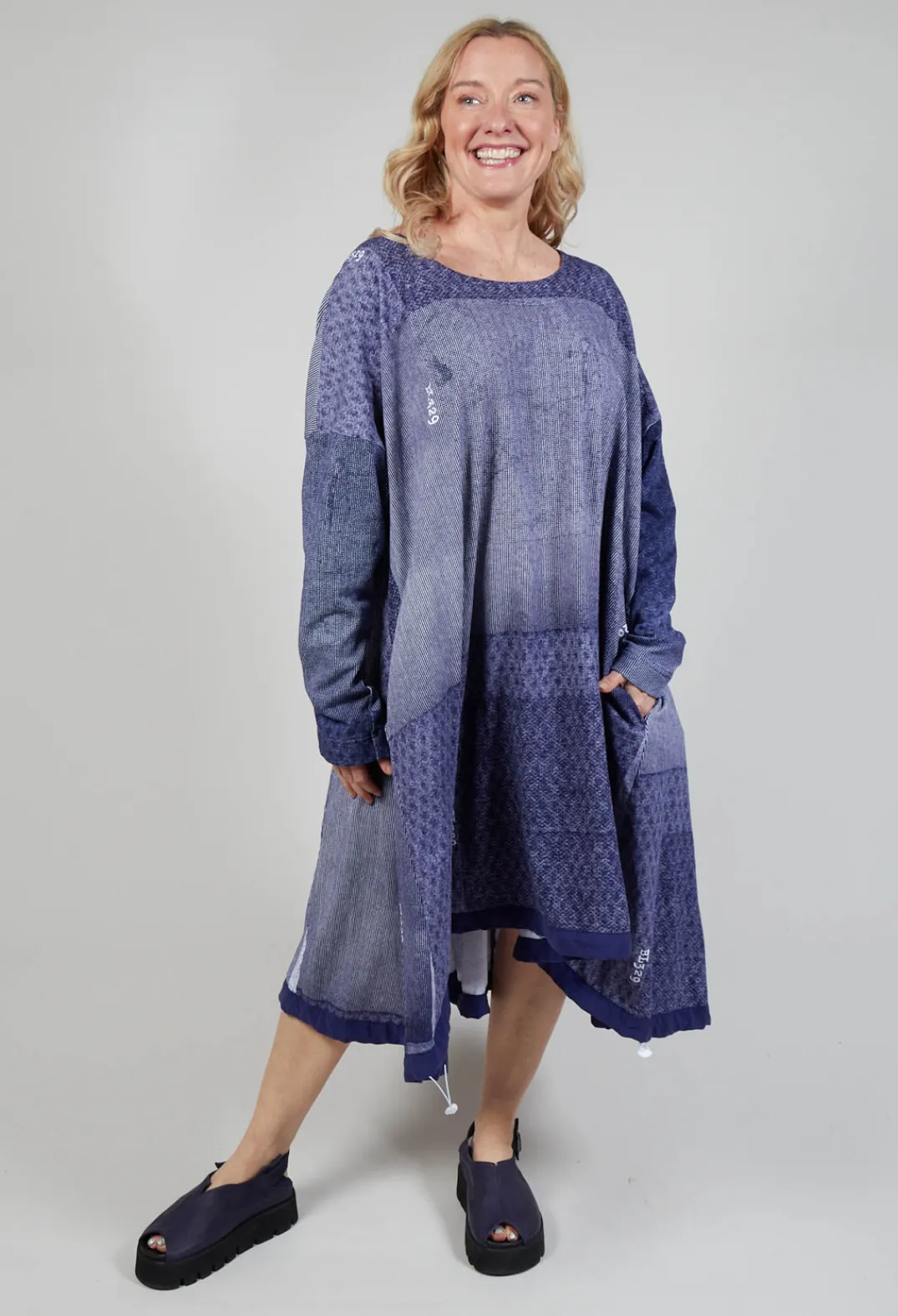 Rundholz Black Label Dresses^Jersey Dress with Drawstring Hem in Azur Print