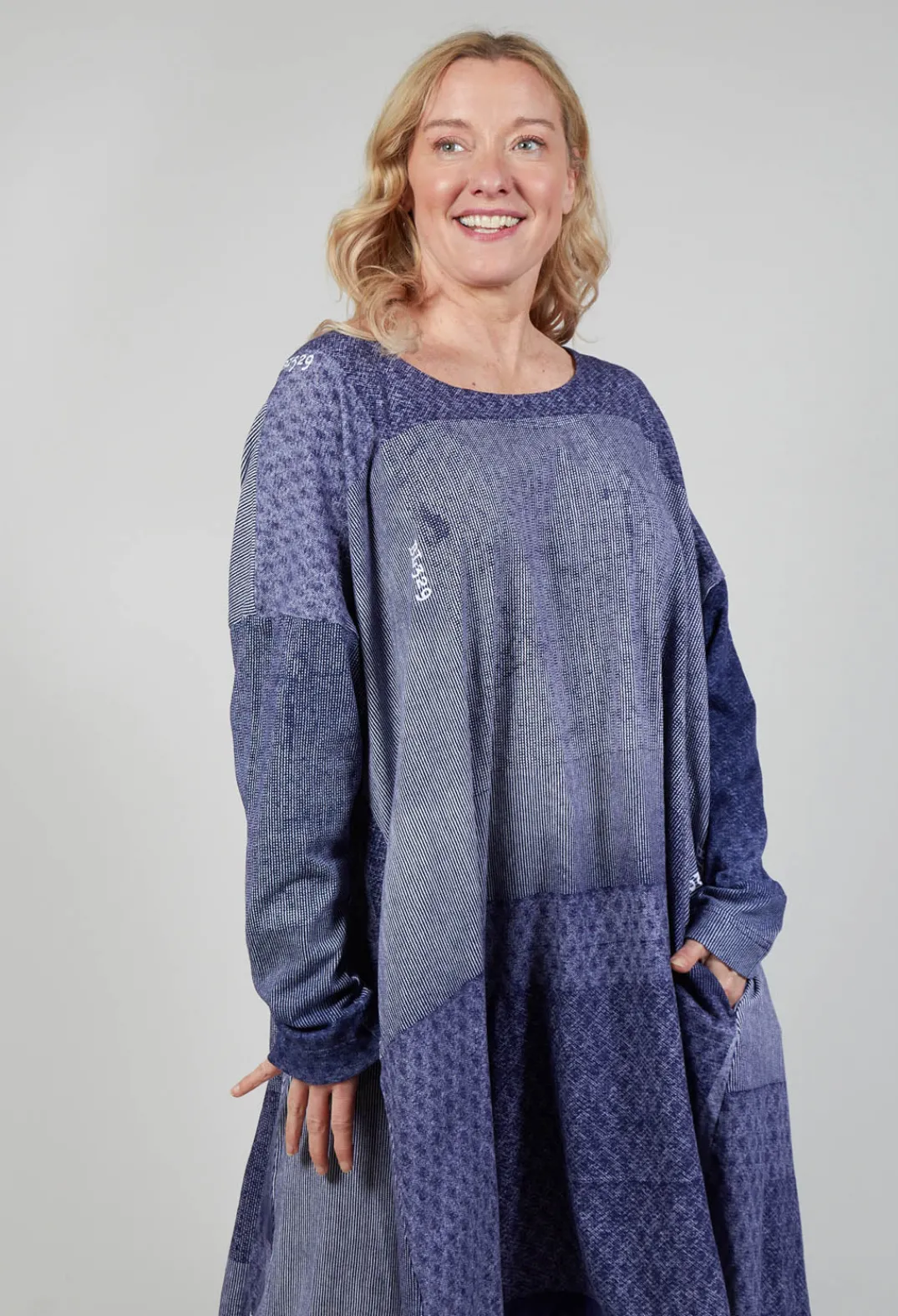 Rundholz Black Label Dresses^Jersey Dress with Drawstring Hem in Azur Print