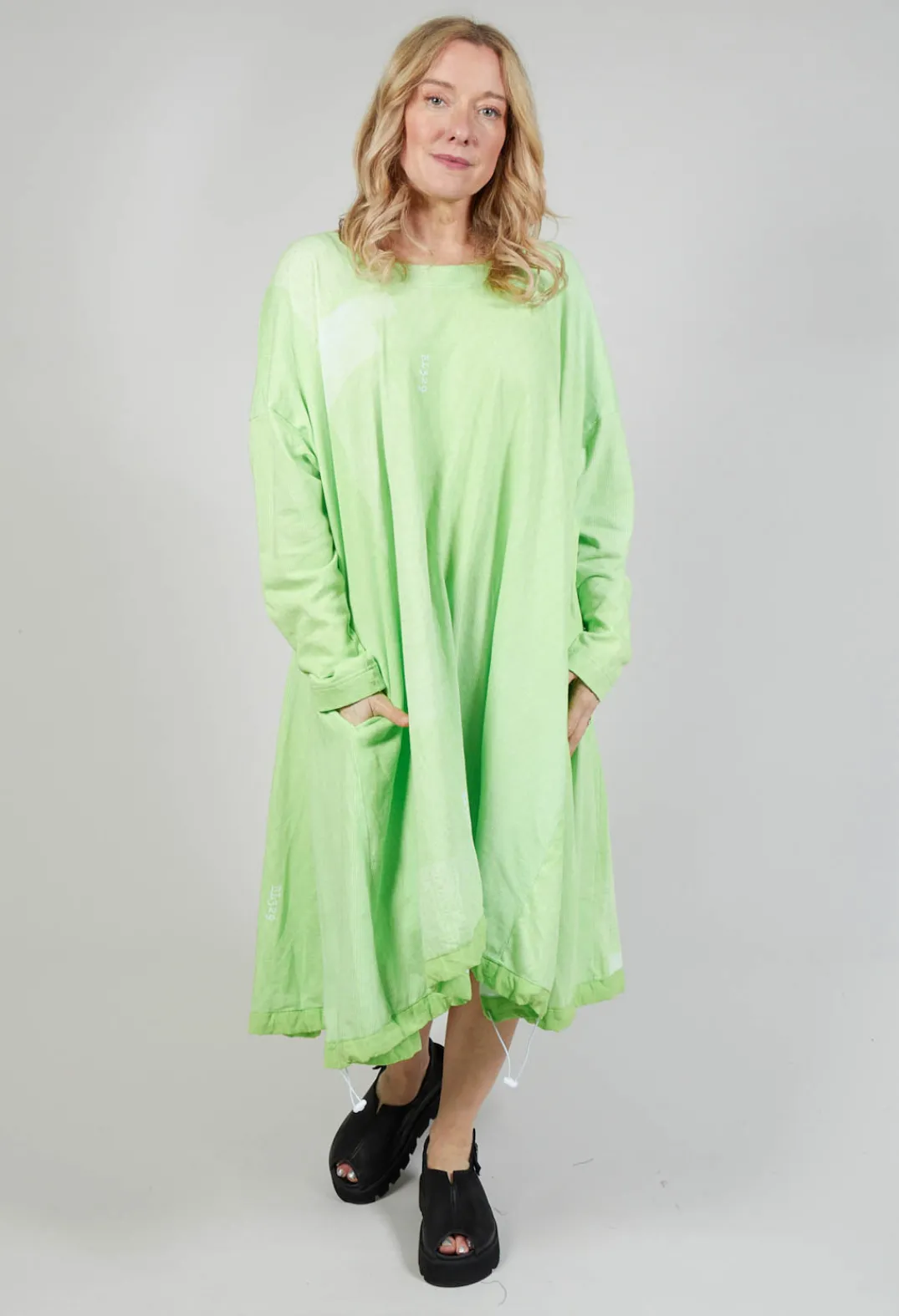 Rundholz Black Label Dresses^Jersey Dress with Drawstring Hem in Lime Print