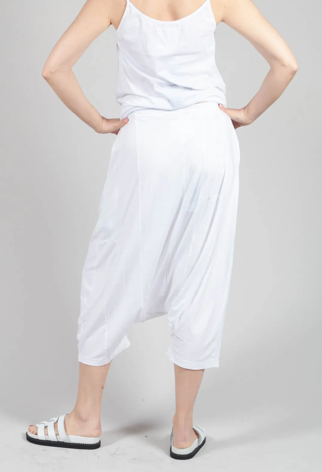 Bread and Butter Trousers^Jersey Drop-Crotch Trousers in White