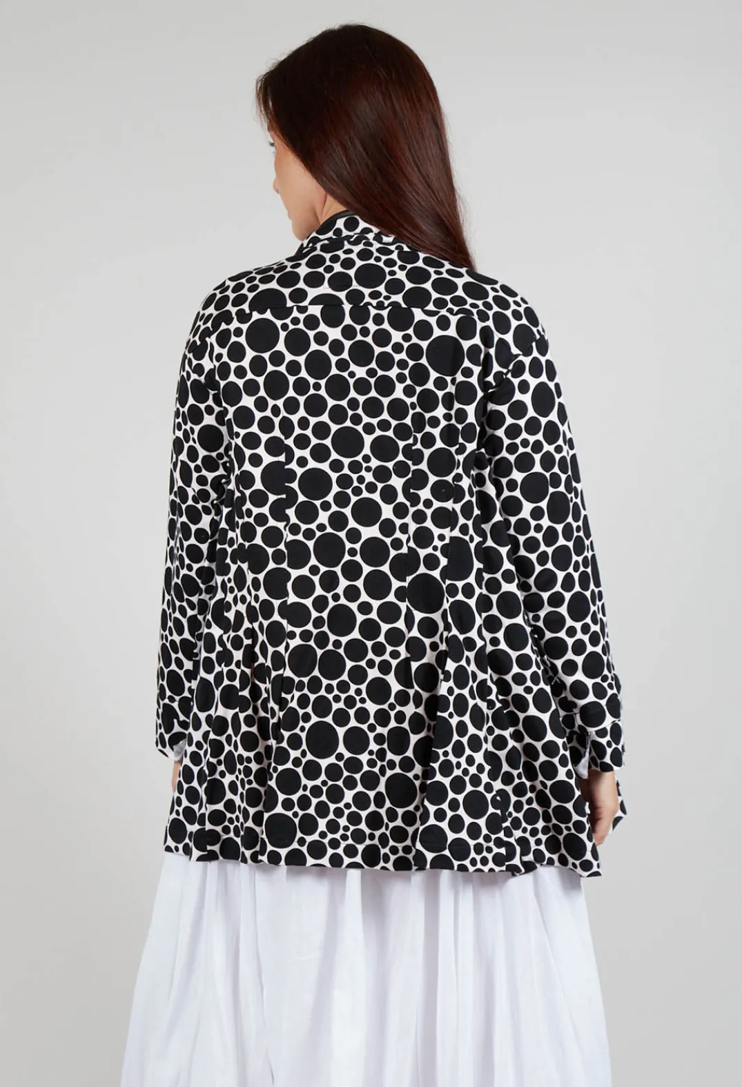 Bread and Butter Jackets^Jersey Jacket in White with Black Pois