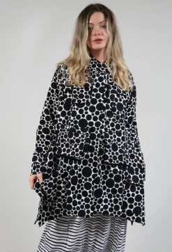 Bread and Butter Jackets^Jersey Jacket in White with Black Pois