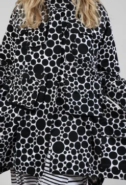 Bread and Butter Jackets^Jersey Jacket in White with Black Pois