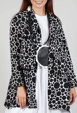 Bread and Butter Jackets^Jersey Jacket in White with Black Pois