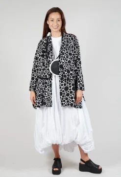 Bread and Butter Jackets^Jersey Jacket in White with Black Pois