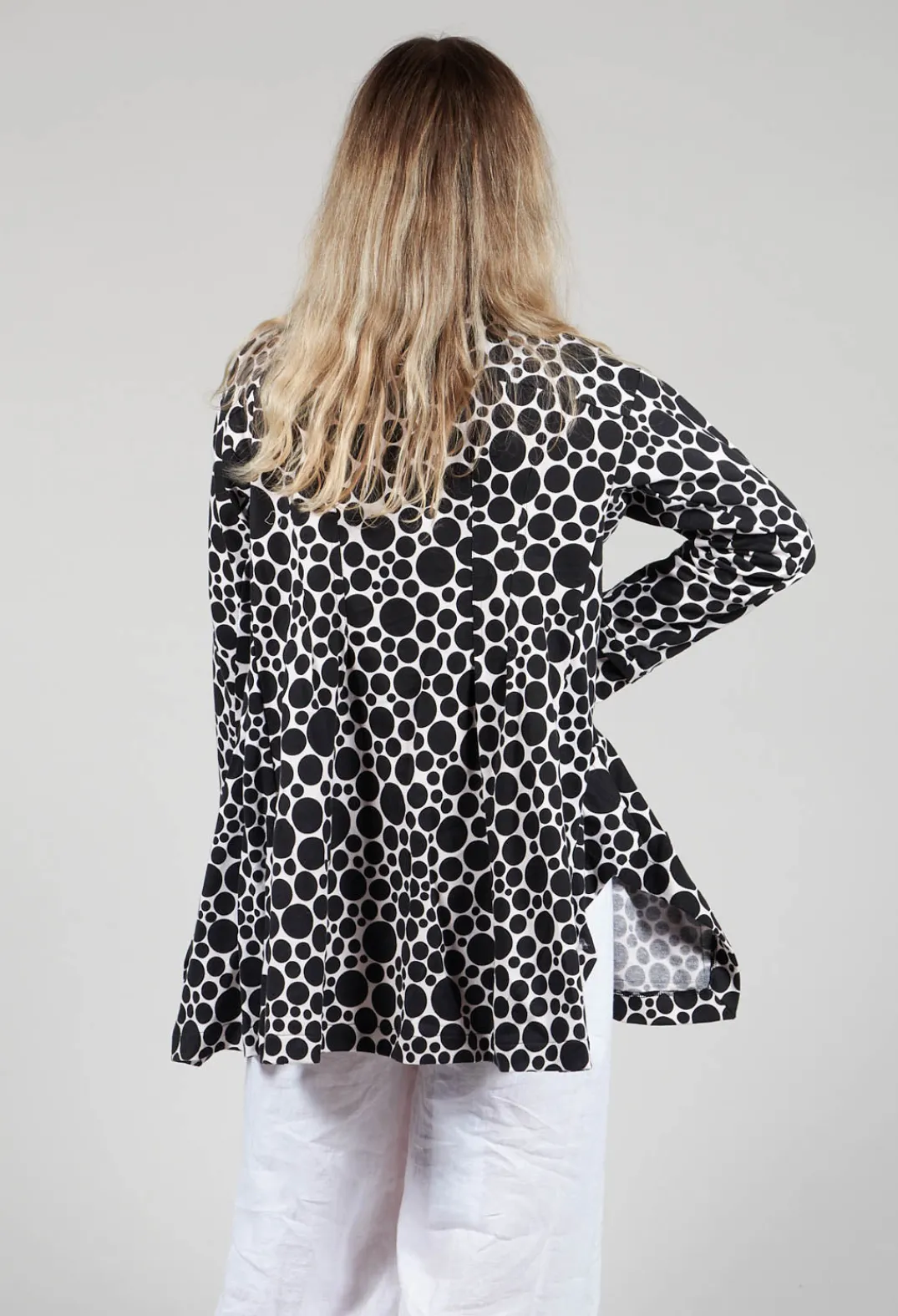 Bread and Butter Jackets^Jersey Jacket in White with Black Pois