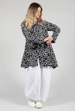Bread and Butter Jackets^Jersey Jacket in White with Black Pois
