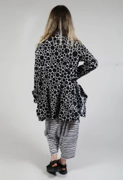 Bread and Butter Jackets^Jersey Jacket in White with Black Pois