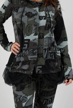 Rundholz Black Label Jackets^Jersey Jacket with Netted Hemline in Multicolour