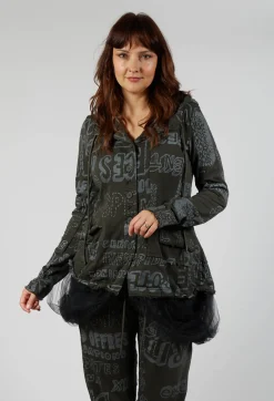 Rundholz Black Label Jackets^Jersey Jacket with Netted Hemline in Jungle Shiny Print