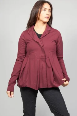 Rundholz Black Label Jackets^Jersey Jacket with Tulip Hem in Wine
