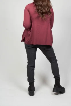 Rundholz Black Label Jackets^Jersey Jacket with Tulip Hem in Wine