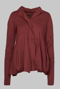 Rundholz Black Label Jackets^Jersey Jacket with Tulip Hem in Wine