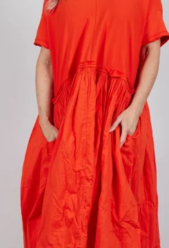 Rundholz Dip Dresses^Jersey Pleated Dress with Dropped Waist in Mandarine