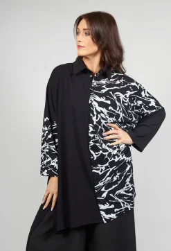 Bread and Butter Shirts & Blouses^Jersey Shirt Dress in Black and White