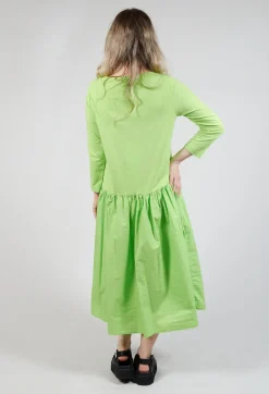 Rundholz Black Label Dresses^Jersey Top Dress with Lettering Motif in Lime Print