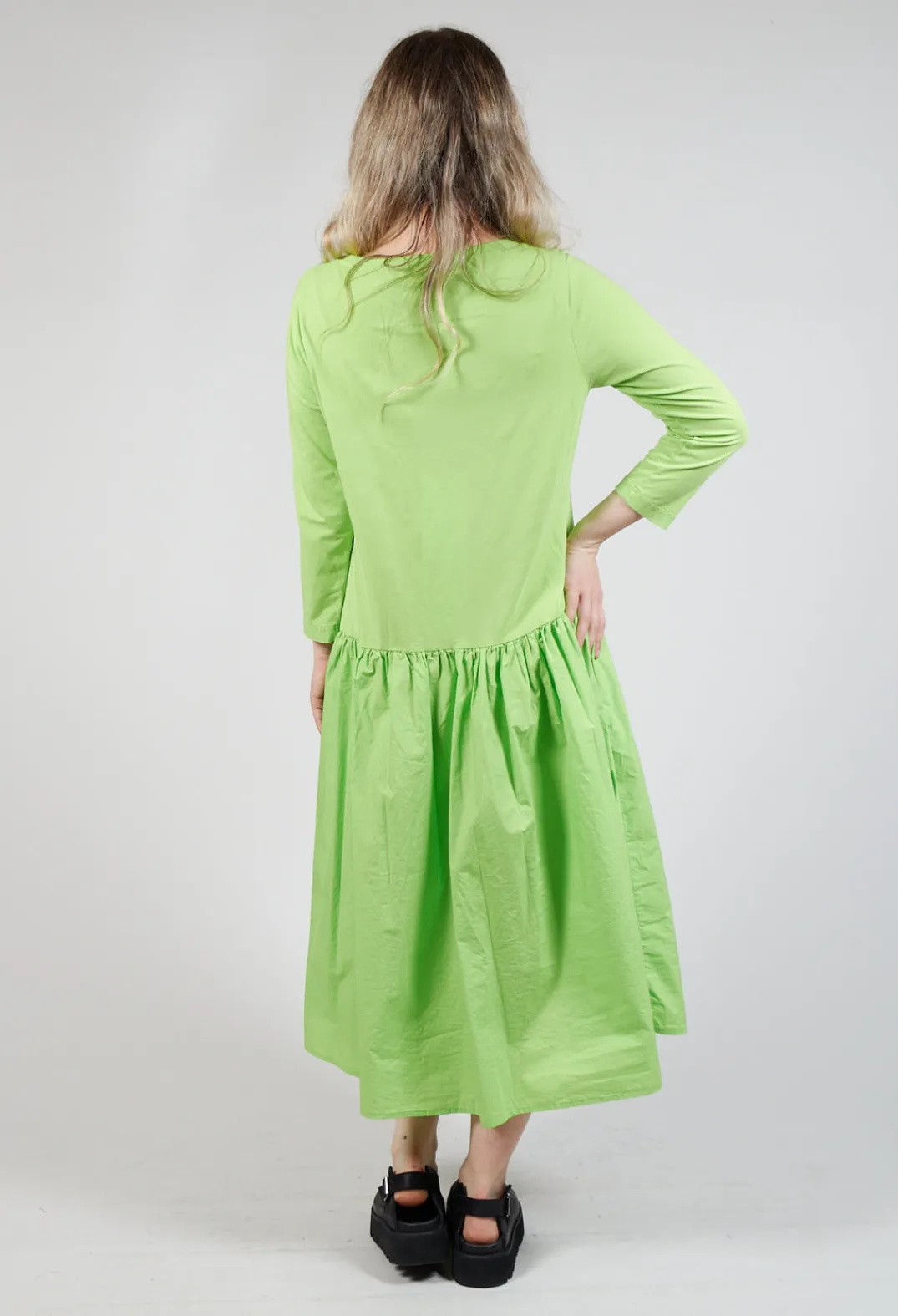 Rundholz Black Label Dresses^Jersey Top Dress with Lettering Motif in Lime Print
