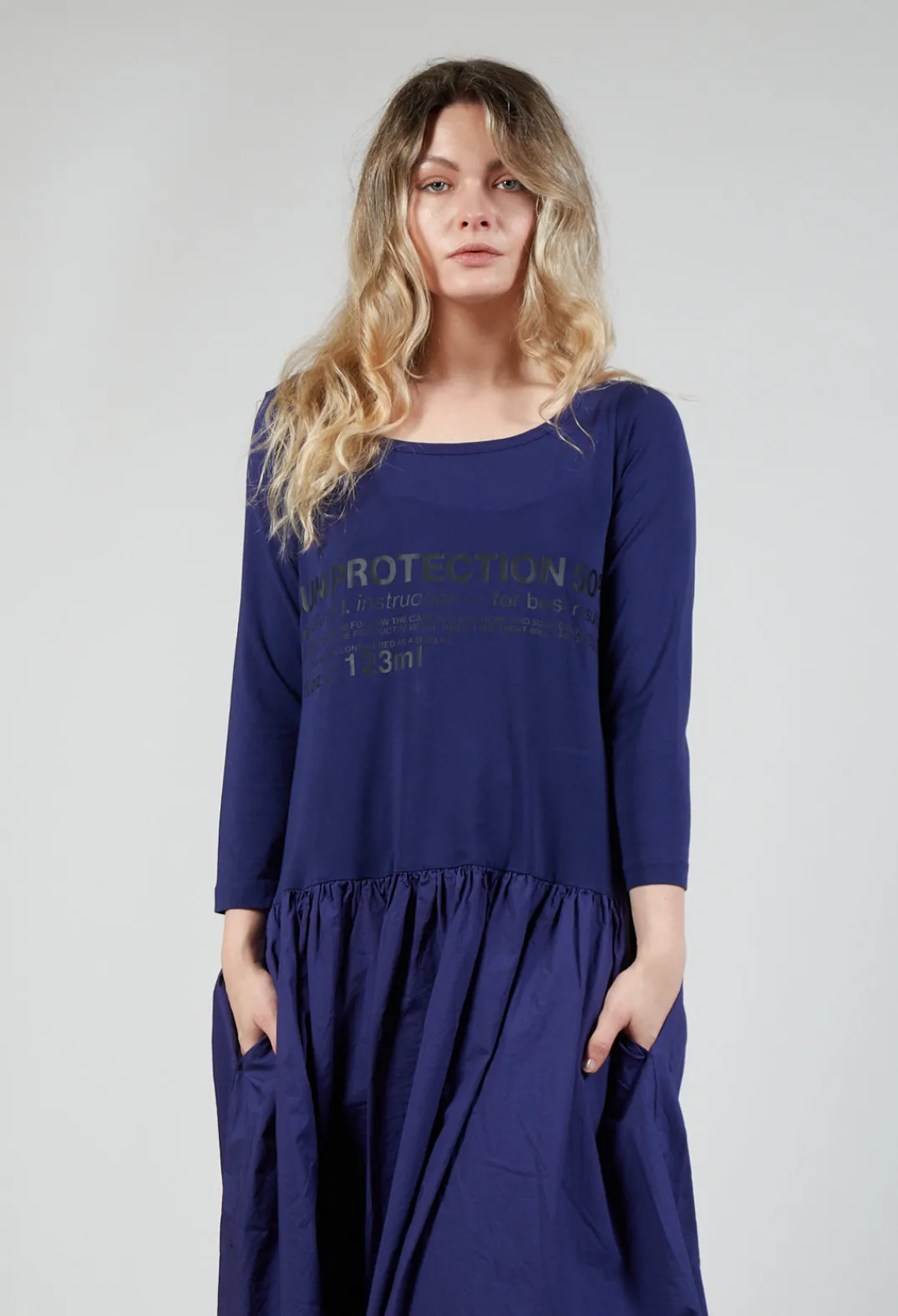 Rundholz Black Label Dresses^Jersey Top Dress with Lettering Motif in Azur Print