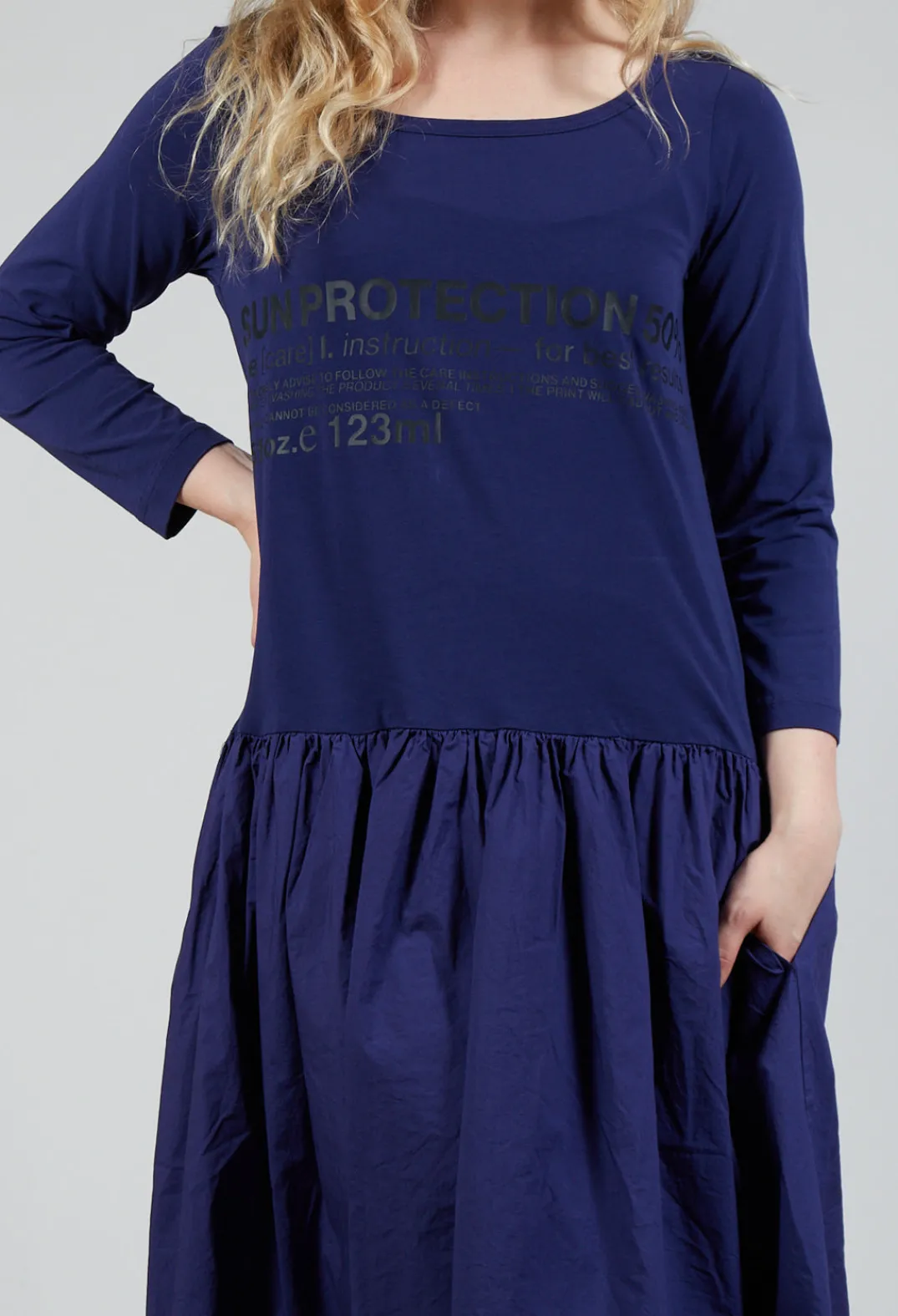 Rundholz Black Label Dresses^Jersey Top Dress with Lettering Motif in Azur Print