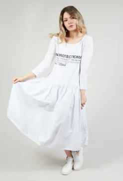 Rundholz Black Label Dresses^Jersey Top Dress with Lettering Motif in White Print