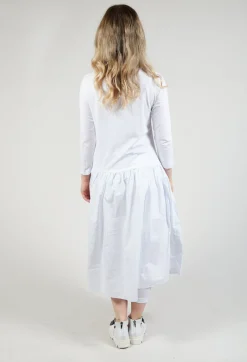 Rundholz Black Label Dresses^Jersey Top Dress with Lettering Motif in White Print