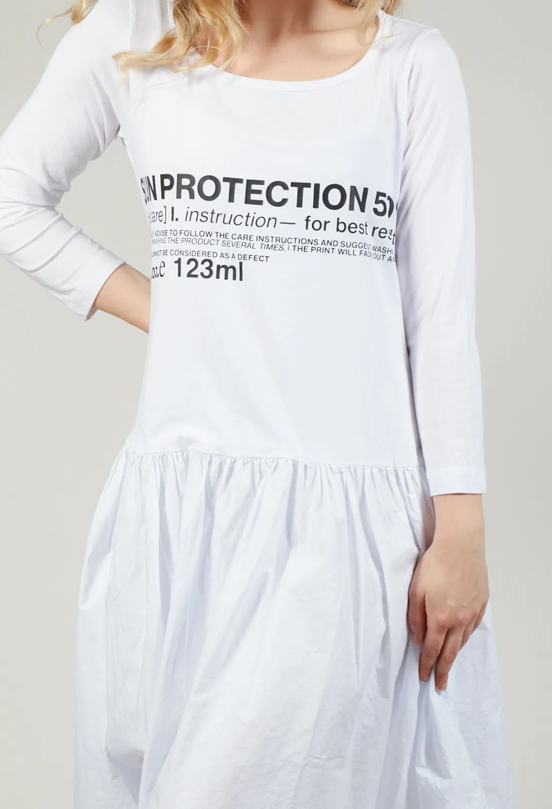 Rundholz Black Label Dresses^Jersey Top Dress with Lettering Motif in White Print