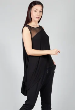 Philomena Christ Tops^Jersey Top with Asymmetric Hem in Black