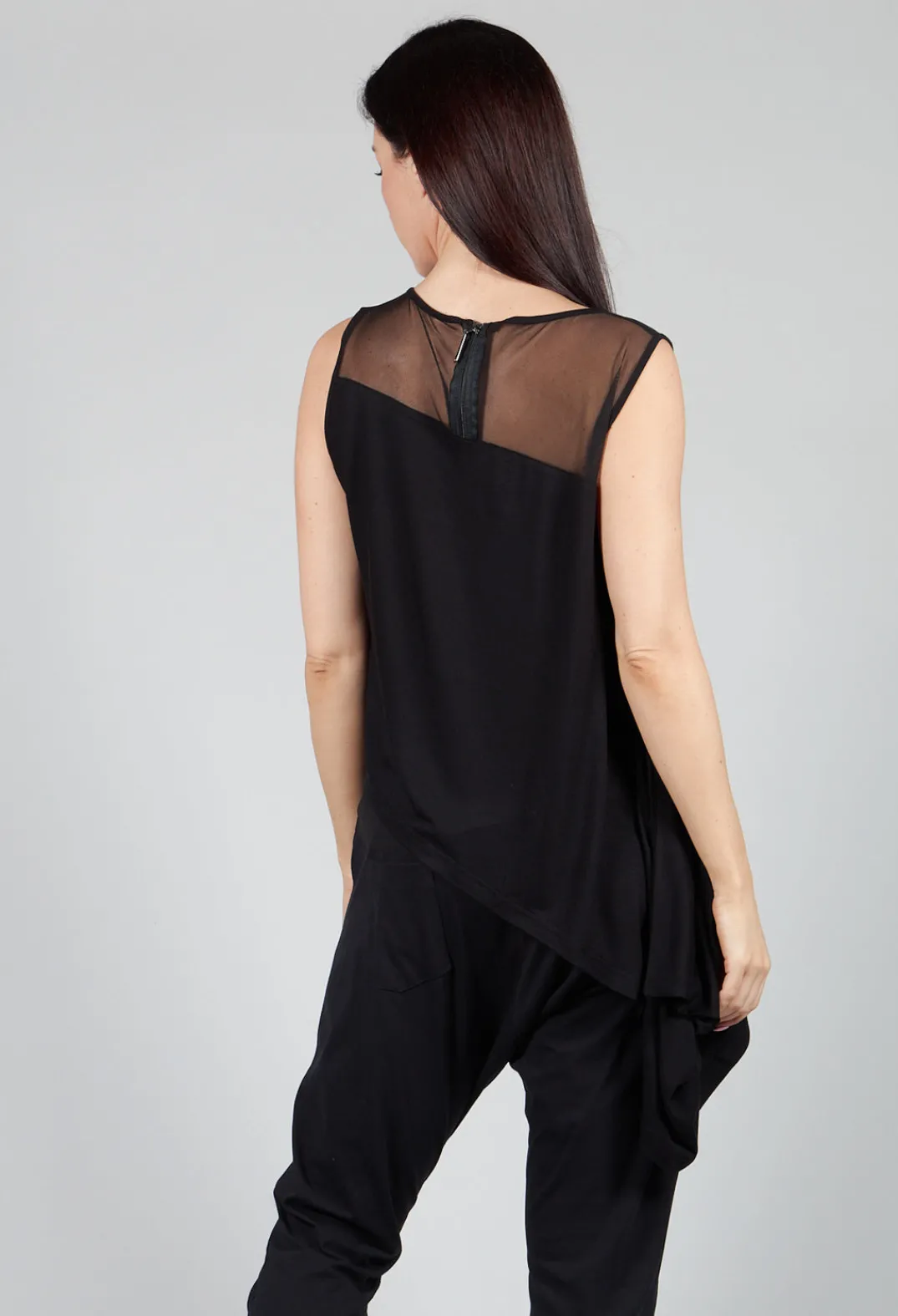 Philomena Christ Tops^Jersey Top with Asymmetric Hem in Black