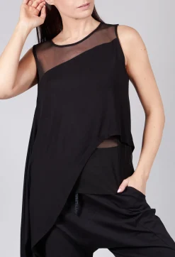 Philomena Christ Tops^Jersey Top with Asymmetric Hem in Black