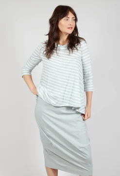 Rundholz Black Label Tops^Jersey Top with Drawstring Hem in Grey Print