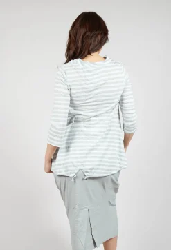 Rundholz Black Label Tops^Jersey Top with Drawstring Hem in Grey Print