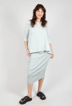 Rundholz Black Label Tops^Jersey Top with Drawstring Hem in Grey Print