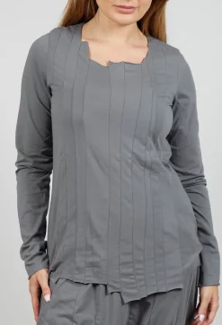 Rundholz Black Label Tops^Jersey Top with Exposed Seams in Rock