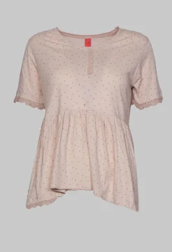 Ewa I Walla Shirts & Blouses^Jersey Top with Flared Hemline in Dots