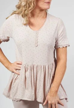 Ewa I Walla Shirts & Blouses^Jersey Top with Flared Hemline in Dots