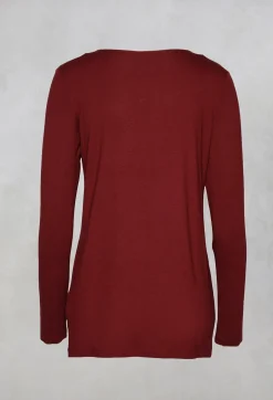 Nijii Shirts & Blouses^Jersey Top with Long Sleeves in Red