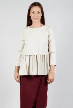 Mei Meij Shirts & Blouses^Jersey Top with Peplum Hem in Sandshell