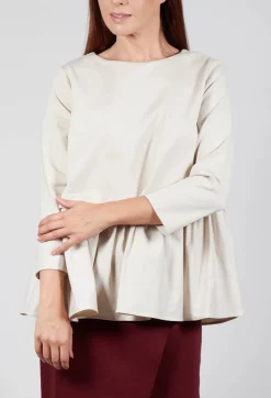 Mei Meij Shirts & Blouses^Jersey Top with Peplum Hem in Sandshell