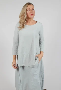Rundholz Black Label Tops^Jersey Top with Three Quarter Sleeves in Grey
