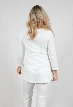 Rundholz Black Label Tops^Jersey Top with Three Quarter Sleeves in Offwhite