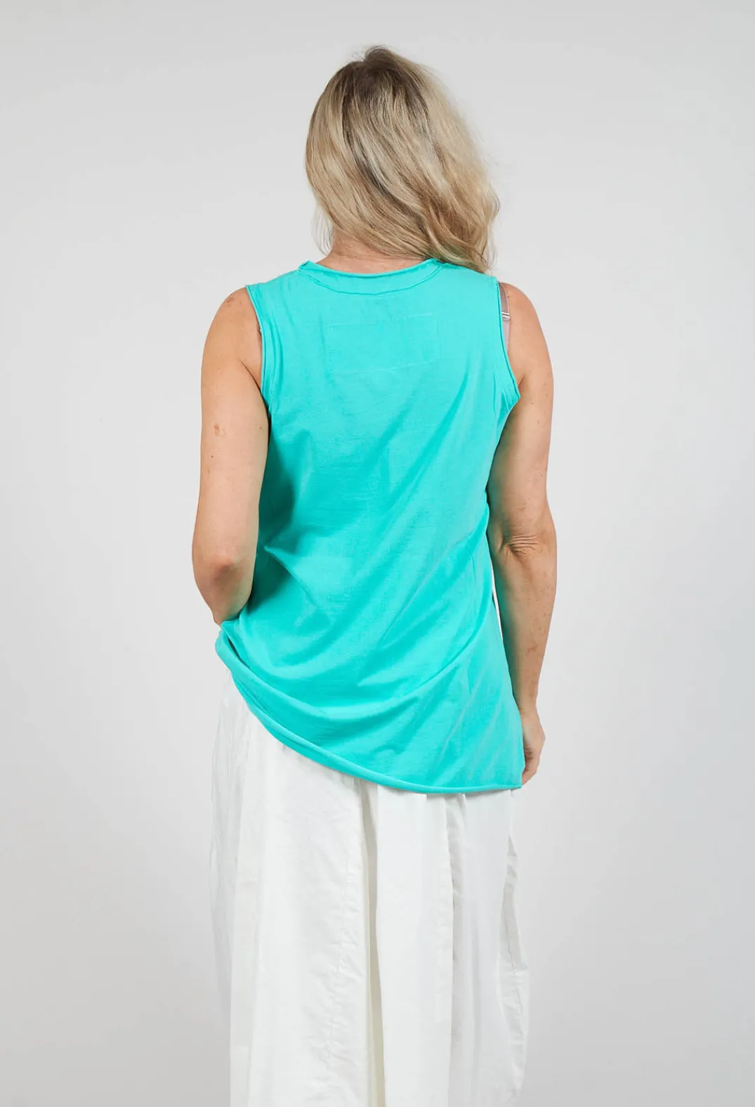 Rundholz Black Label Tops^Jersey Vest Top in Aqua Jersey Vest Top in Aqua