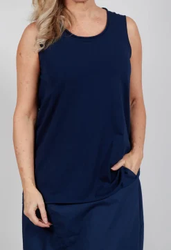Rundholz Black Label Tops^Jersey Vest Top in Navy Jersey Vest Top in Navy