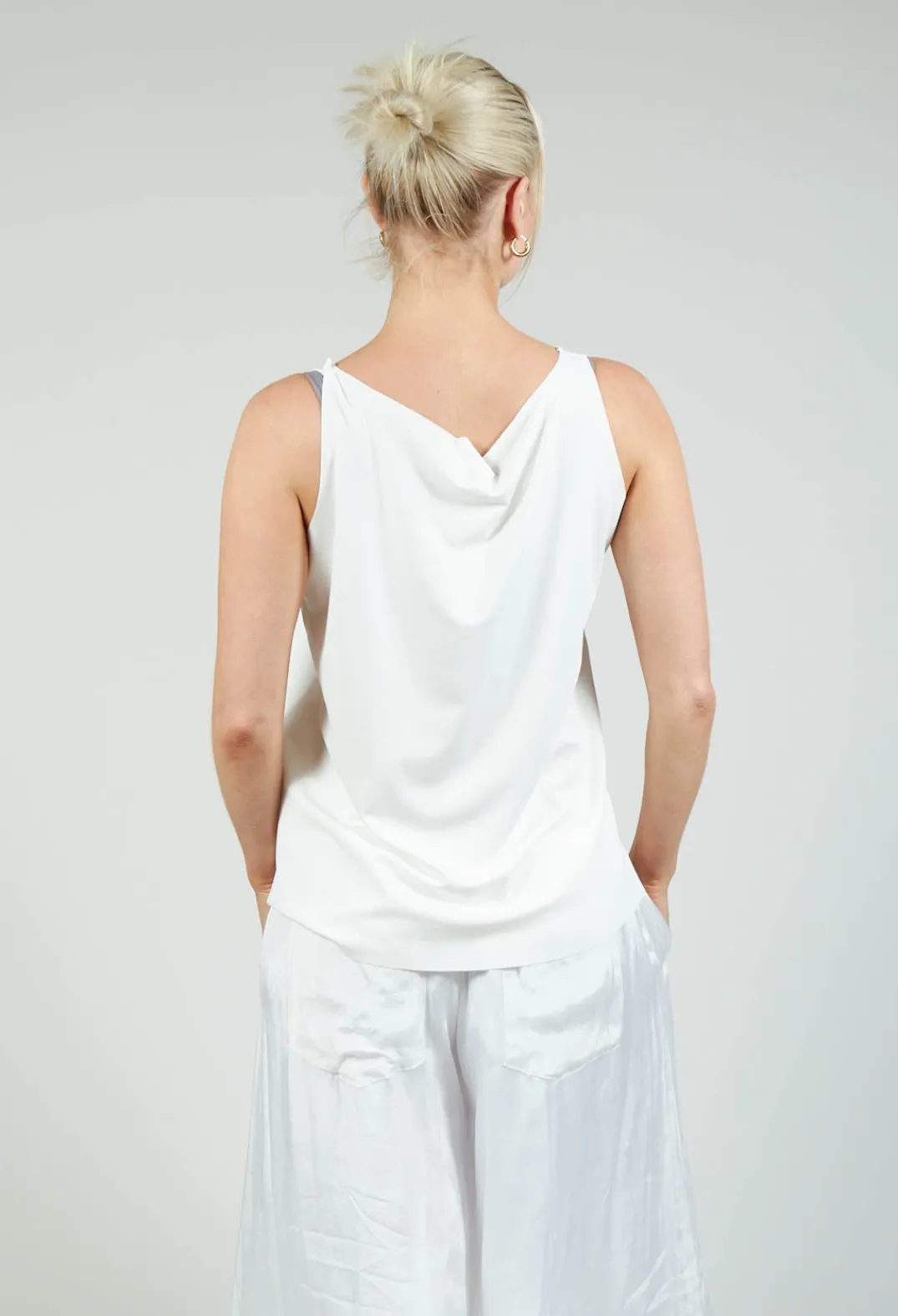 Bize Tops^Jersey Vest Top in White