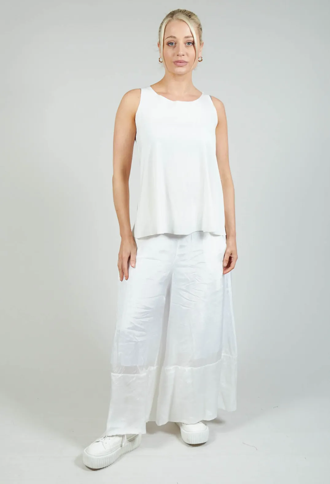 Bize Tops^Jersey Vest Top in White