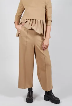 Mei Meij Trousers^Jersey Wide Leg Trousers in Camel
