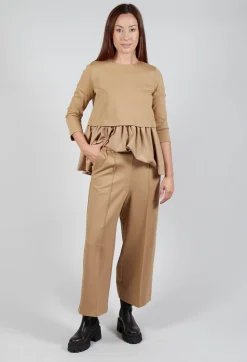 Mei Meij Trousers^Jersey Wide Leg Trousers in Camel